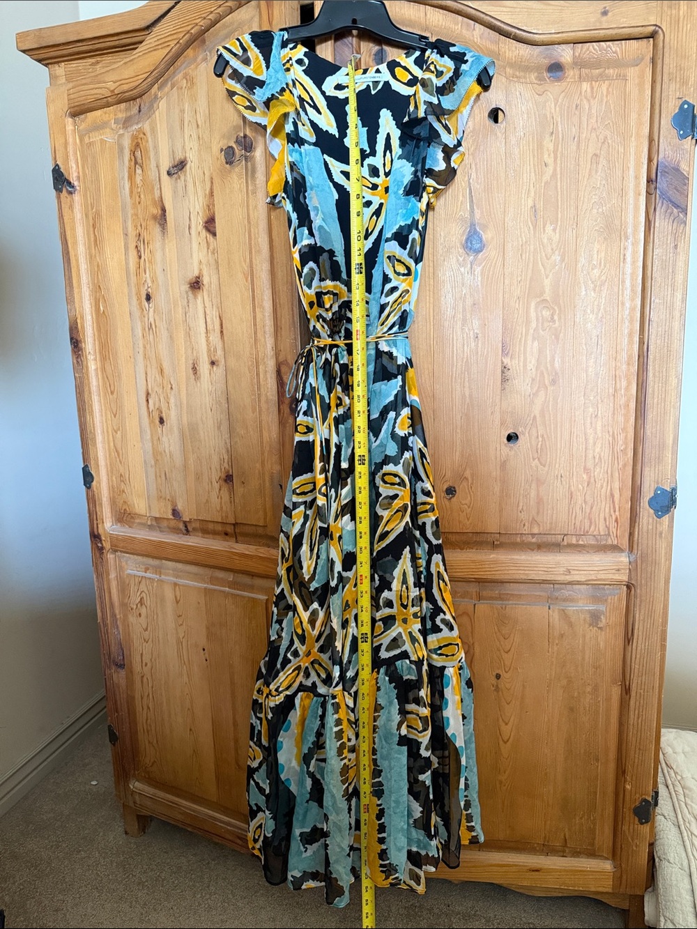 Diane Von Furstenberg Blue, Yellow and Black Floral Maxi Dress - Picture 10 of 10